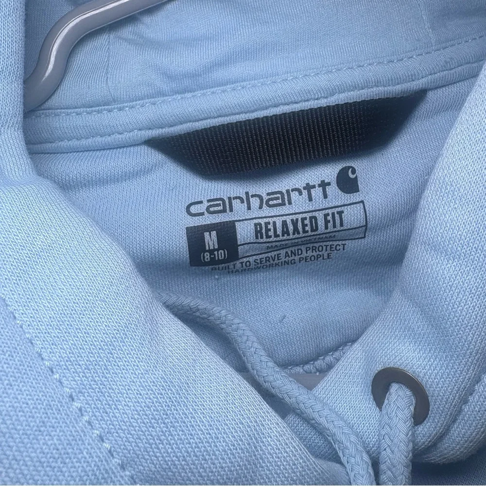 Carhartt Relaxed Fit  Hoodie Women’s M Blue Front  Pocket Pullover - Picture 4 of 4